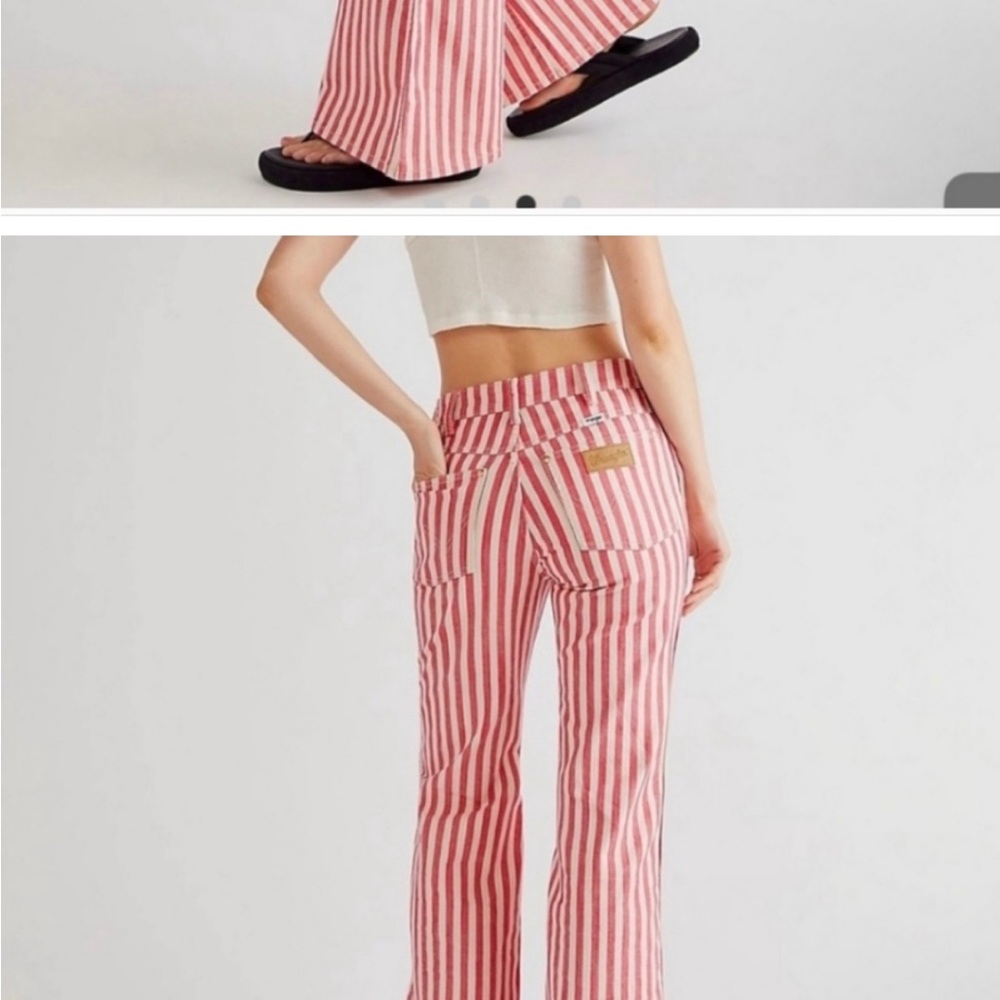 Wrangler wide leg, high rise striped pants NWT